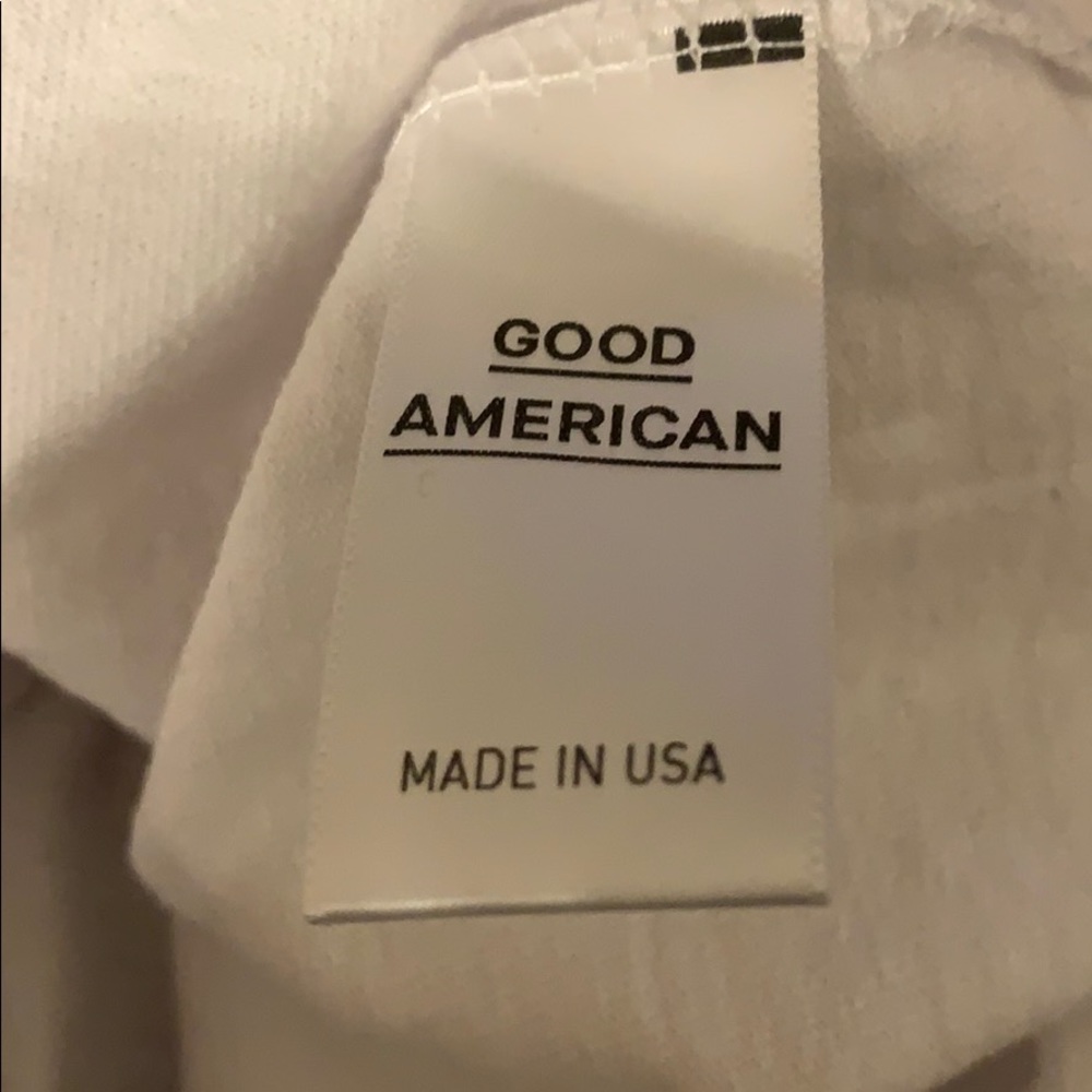NWT Good American White Metallic Rose Gold Logo Oversized T-Shirt Size - Picture 4 of 6
